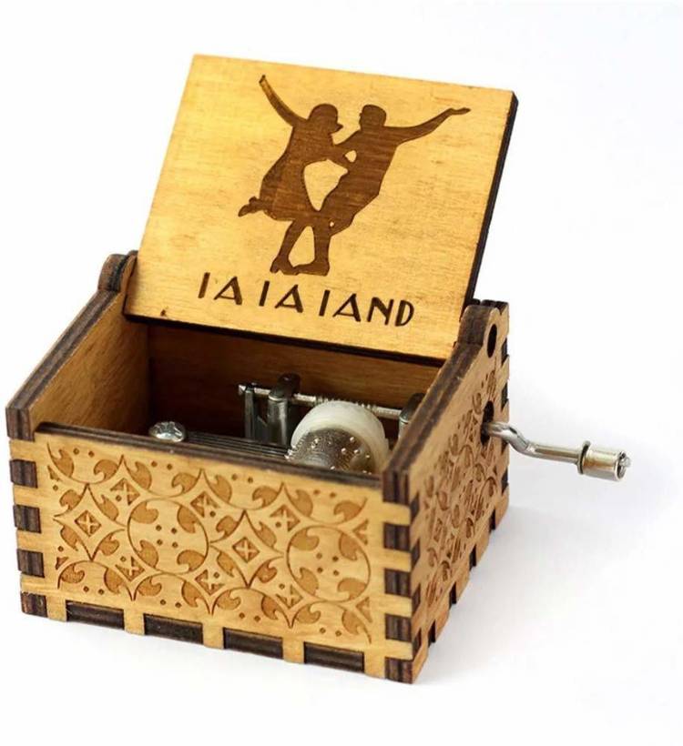 EITHEO Wooden Hand Cranked Collectable Engraved Vintage Music Box -La La Land