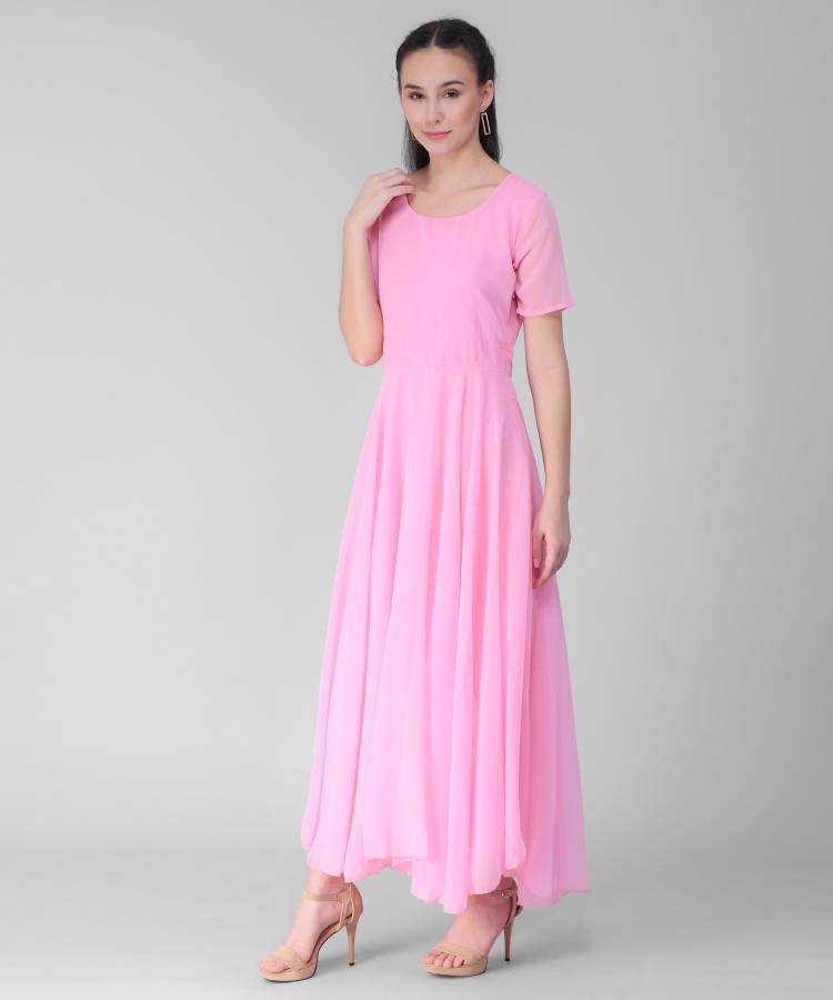 Women A-line Pink Dress Price in India