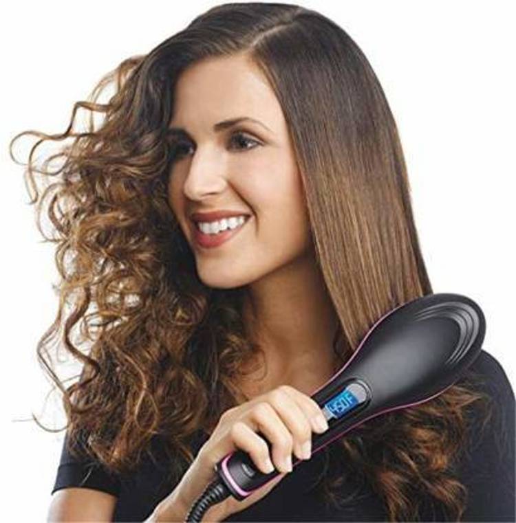 ARTH RETAIL HOUSE Simply Straight Fast Ceramic Brush with LCD Display Women's Simply Straight Fast Electric Hair Straightener Ceramic Brush with LCD Screen, Temperature Control Display Hair Straightener Brush (Multicolor) Hair Straightener Brush Price in India