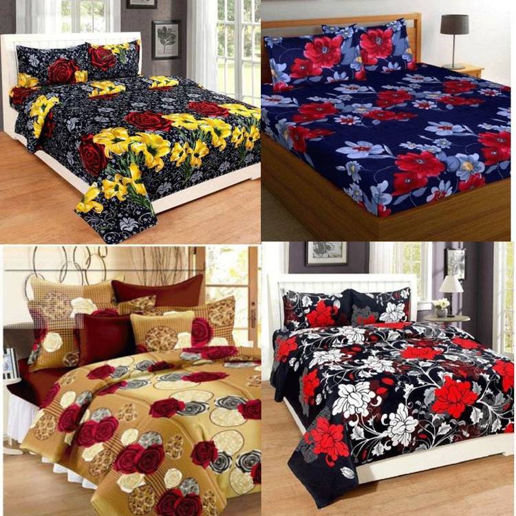 Growing Decorishing 140 TC Microfiber Double Printed Bedsheet