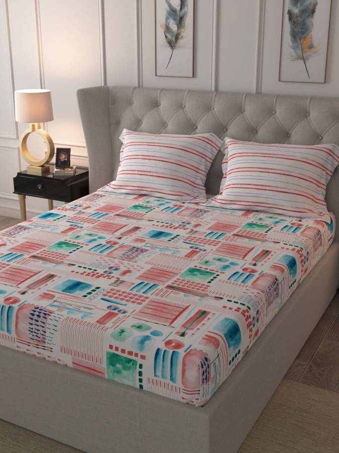 Trident 180 TC Cotton Double King Printed Bedsheet