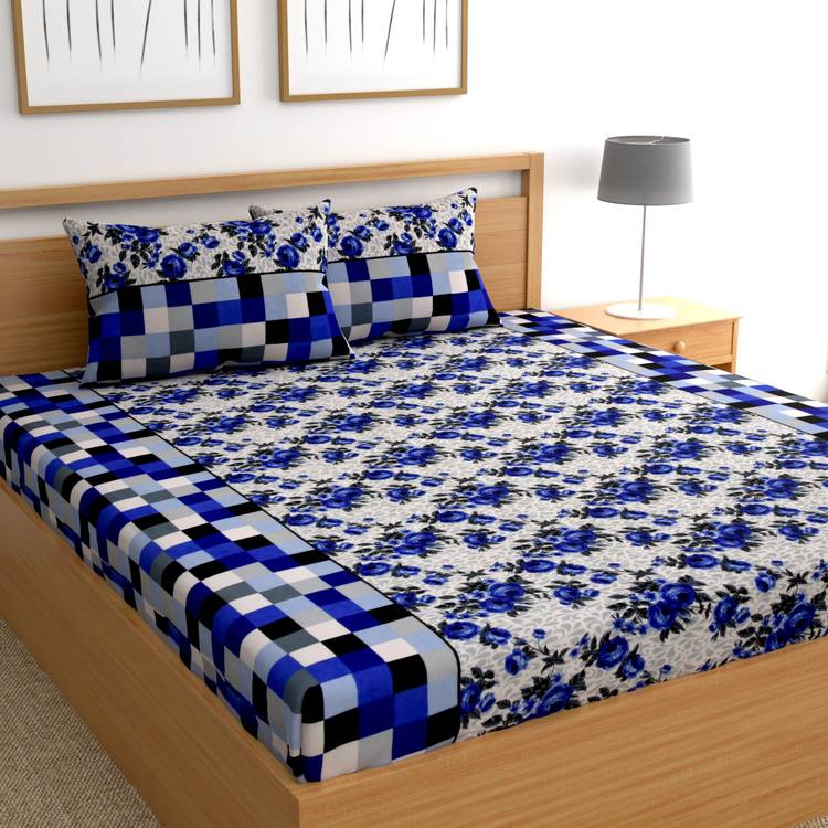 Flipkart SmartBuy 140 TC Microfiber Double Geometric Bedsheet