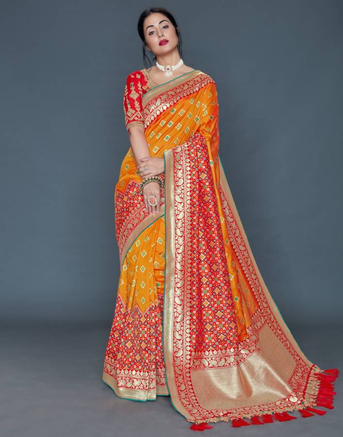Checkered, Paisley, Woven, Embellished Paithani Pure Silk Saree Price in India