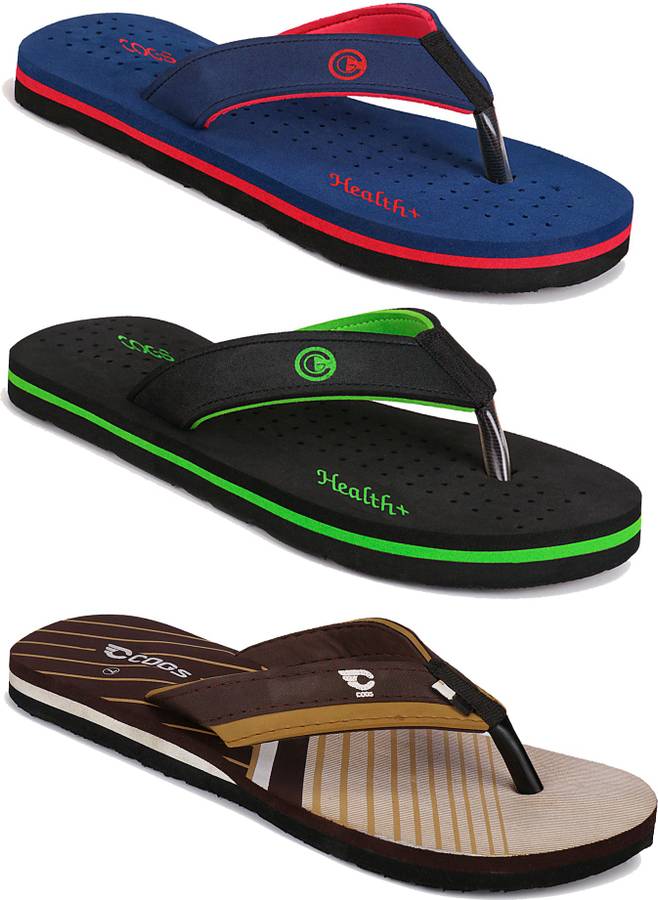Pack Of 3 Soft Comfortable Slippers Flip Flops For Men (Multicolor) Slippers