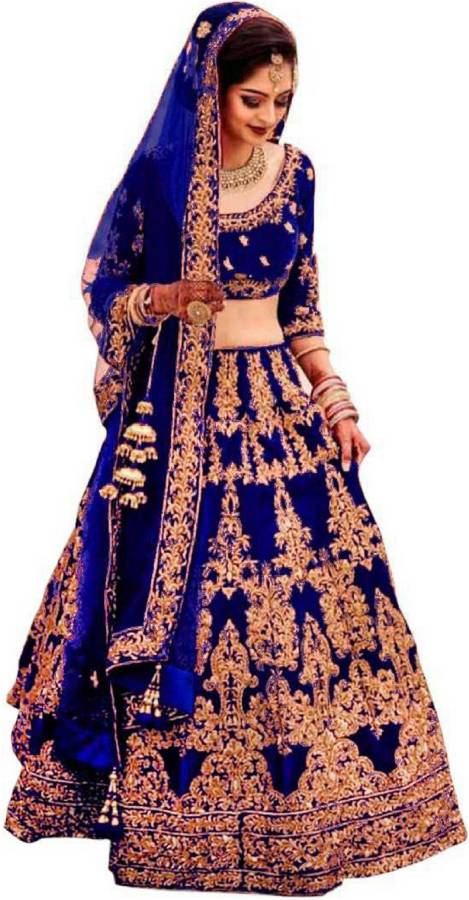 Embroidered Semi Stitched Lehenga Choli Price in India