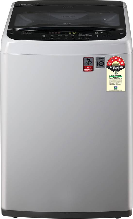 LG 7 kg Fully Automatic Top Load with In-built Heater Silver