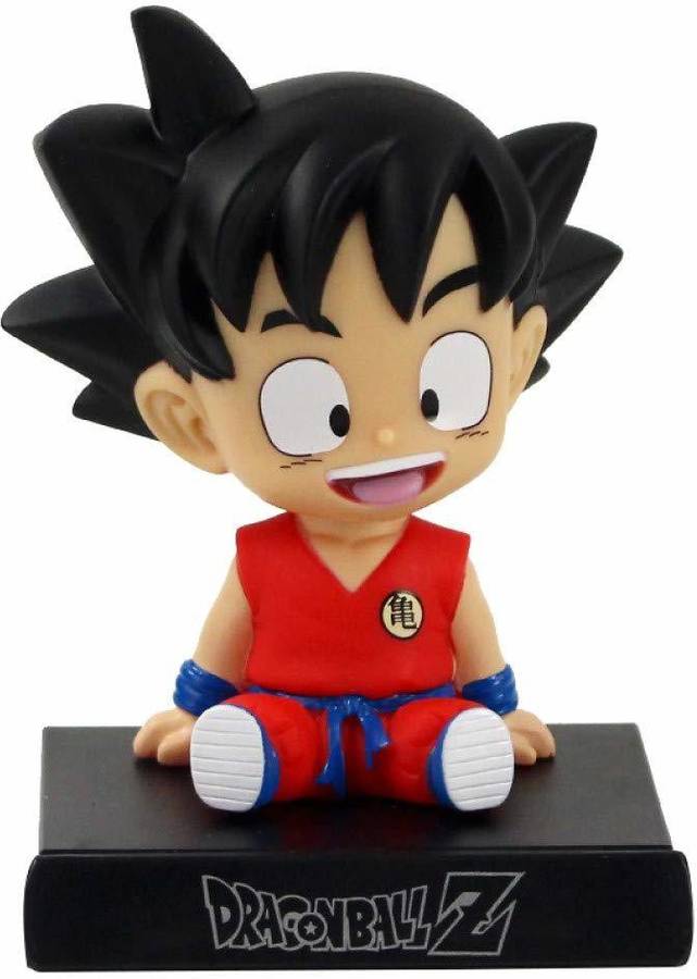 RVM Toys Dragon Ball Z Phone Holder Car Decoration Bobble Goku Head Shaking Action Figure Bobblehead with Mobile Holder for Home and Car Interior