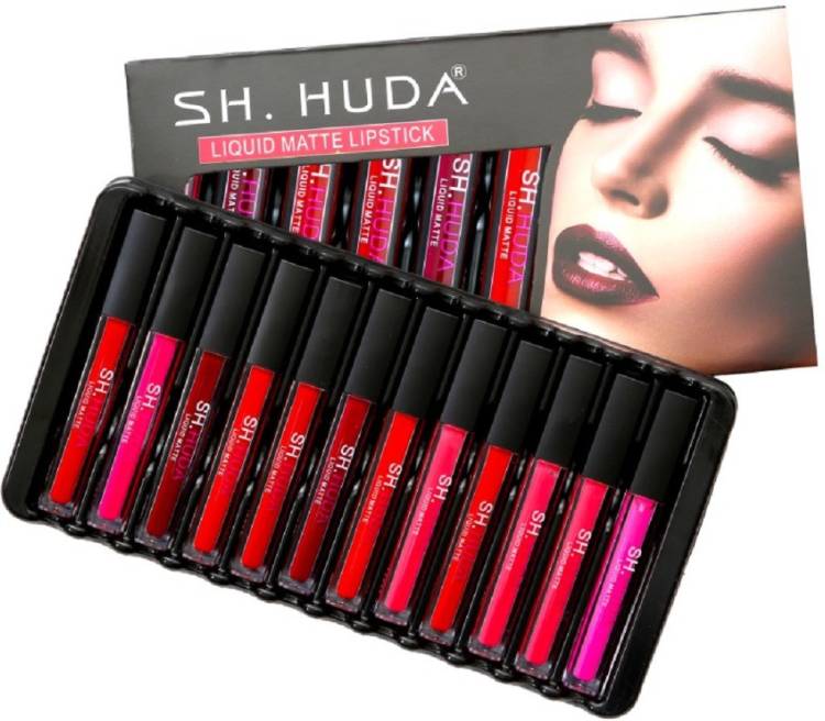 Sh.Huda 12 pc set Liquid matte lipstick Price in India