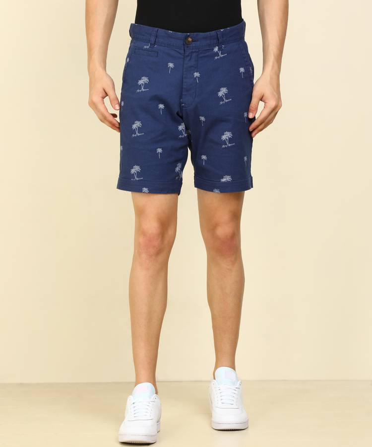 Printed Men Blue Chino Shorts