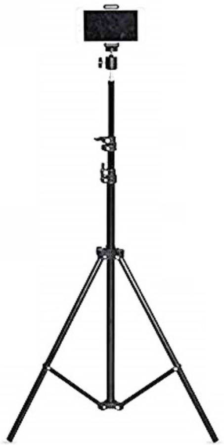 ROYAL SCOT GREY 6.9" feet (20cm) strong Metal mobile phone tripod/camera stand,beauty ring fill light stand, photography umbrella ,selfie video recording [2.1 meters tripod] with mobile phone clip2000 Tripod