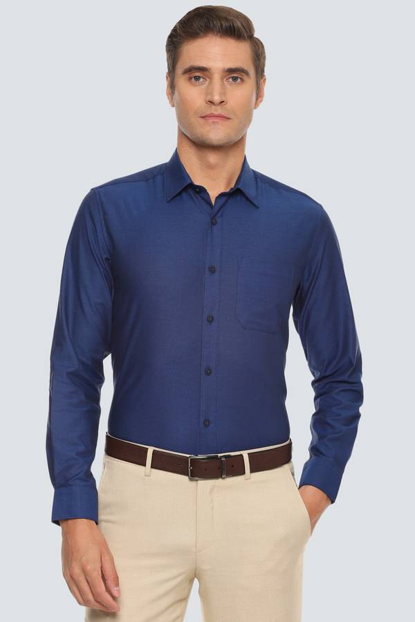 Men Slim Fit Self Design, Solid Formal Shirt