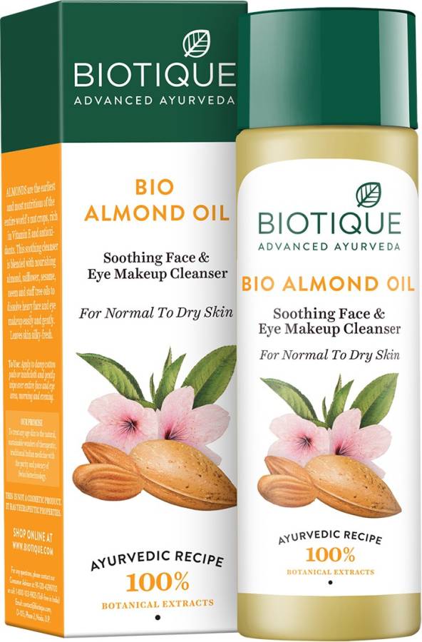 BIOTIQUE Bio Almond Oil Soothing Face & Eye Makeup Cleanser 190Ml Makeup Remover Price in India