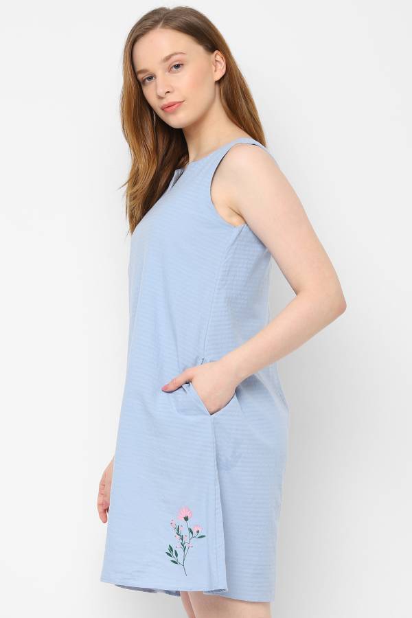 Women A-line Light Blue Dress Price in India