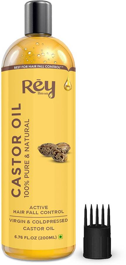 Rey Naturals Cold-Pressed 100% Pure Castor Oil Hair Oil Price in India