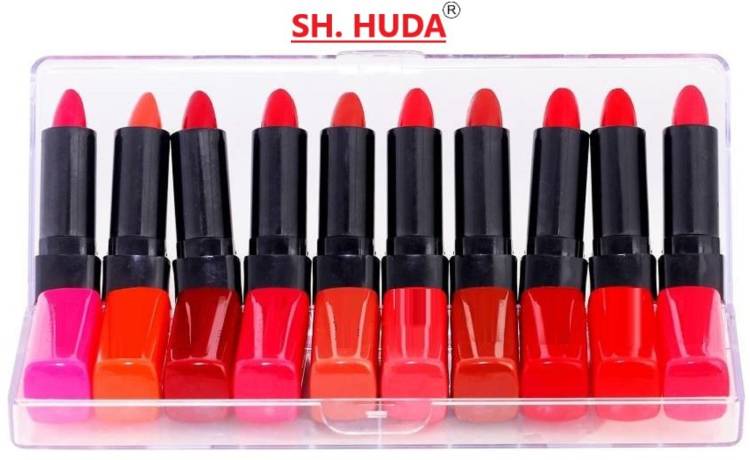 Sh.Huda Pocket Matte Beauty Lipstick Red Edition Combo Set Of 10 Pcs. Price in India