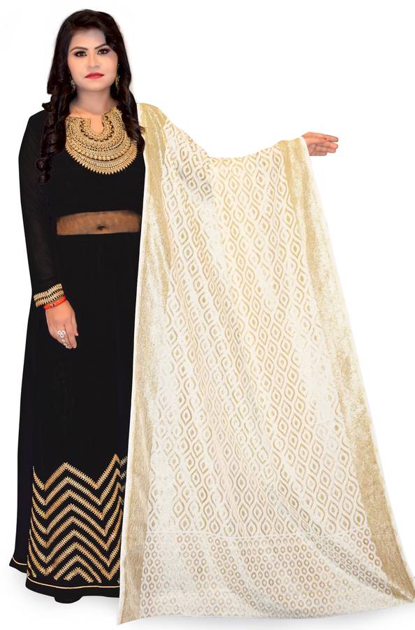 Jacquard Woven Gold Women Dupatta