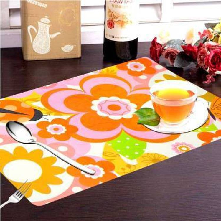 PURVI COLLECTIONS Rectangular Pack of 6 Table Placemat