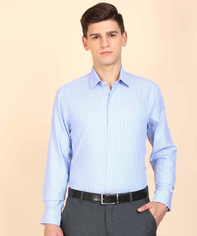 Men Regular Fit Checkered, Solid, Self Design Cut Away Collar Formal Shirt