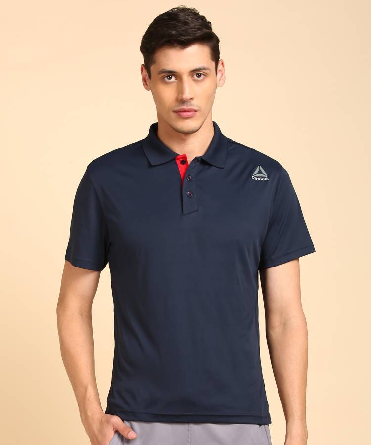 Sports Men Polo Neck Blue T-Shirt