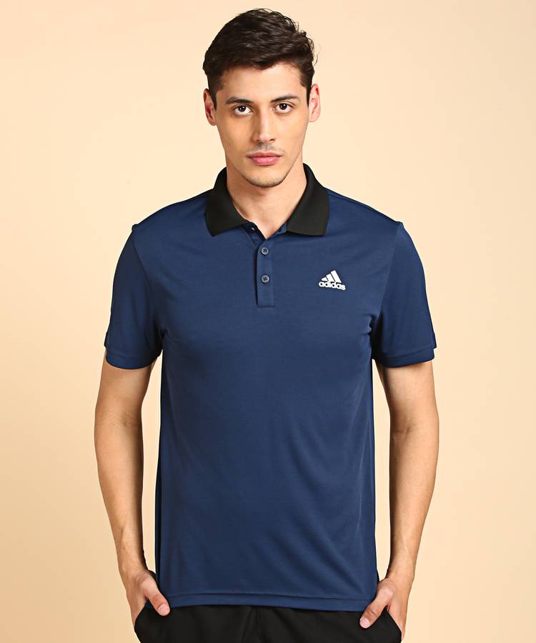 Sports Men Polo Neck Dark Blue T-Shirt