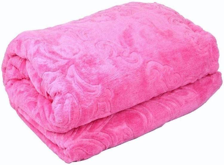 LORIDORI Solid, Floral Double Mink Blanket