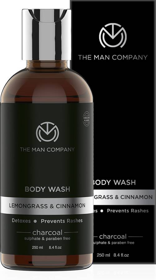 THE MAN COMPANY Charcoal Body Wash with Lemongrass & Cinnamon Essential Oil