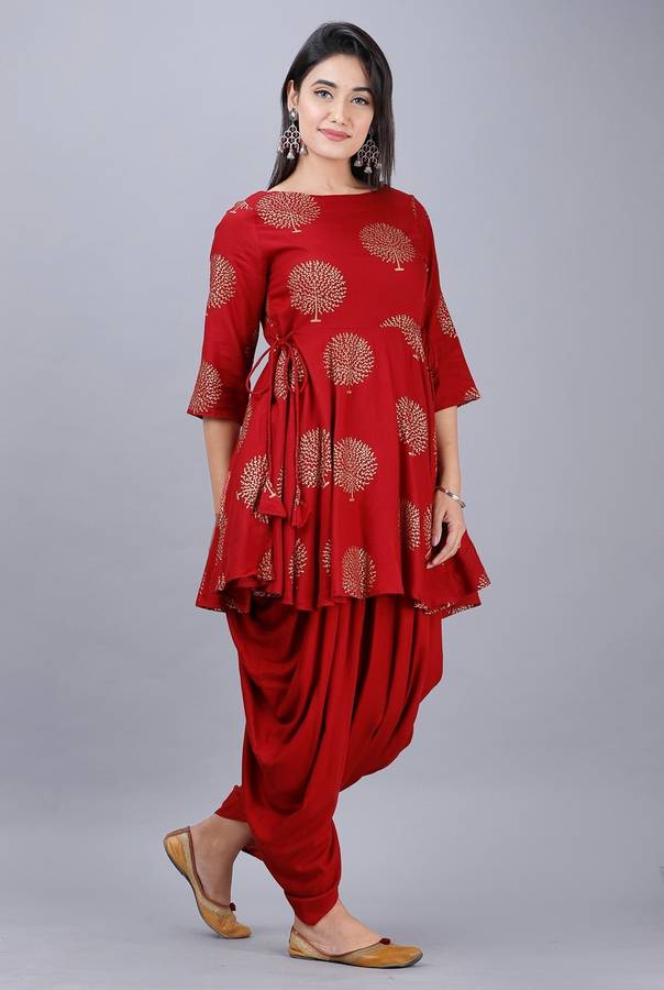 Women Dhoti & Kurta Set Rayon