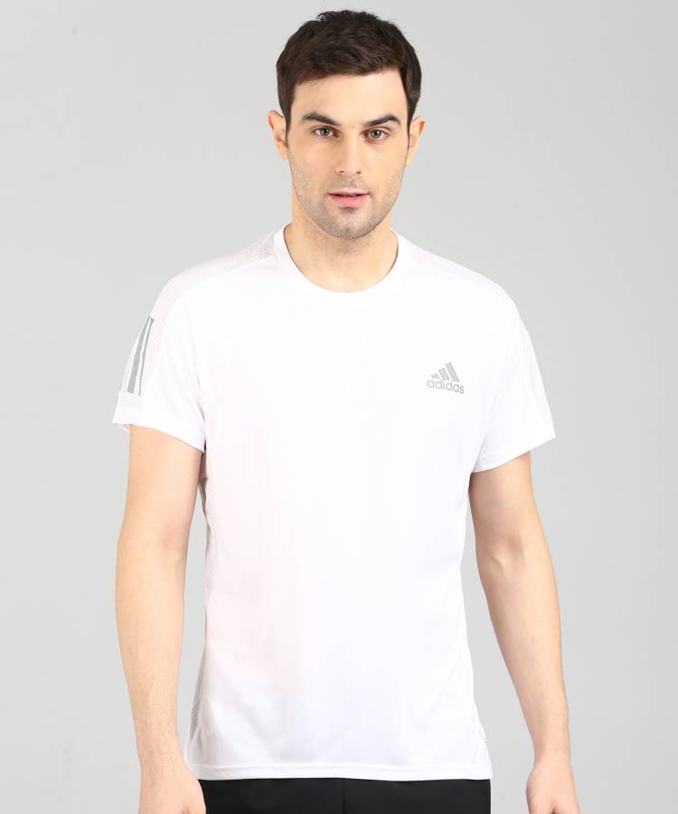 Solid Men Round Neck White T-Shirt Price in India