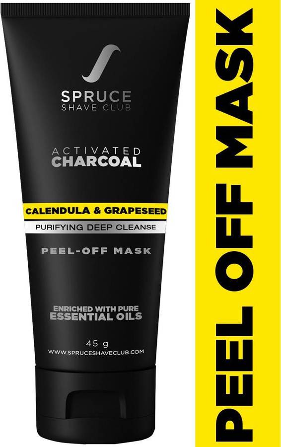 Spruce Shave Club Charcoal Peel Off Mask For Blackhead Removal, Deep Cleansing & Clear Skin