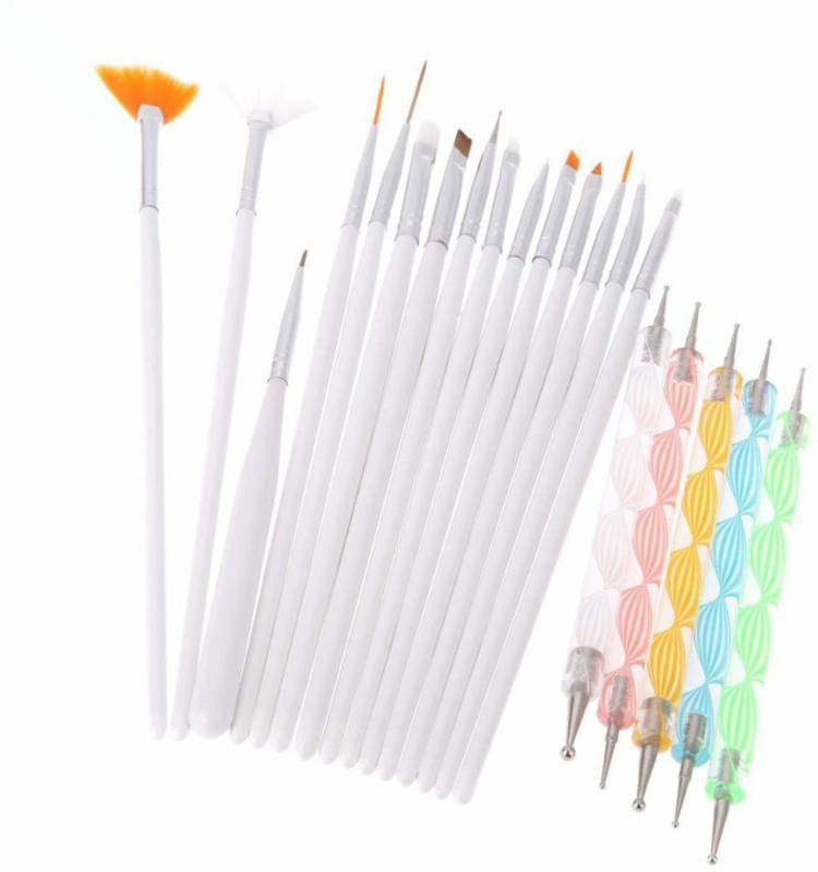 Shills Professional 20pcs Nail Art Design Dotting Painting Drawing UV Polish Brush Pen Tools Set Kit Price in India