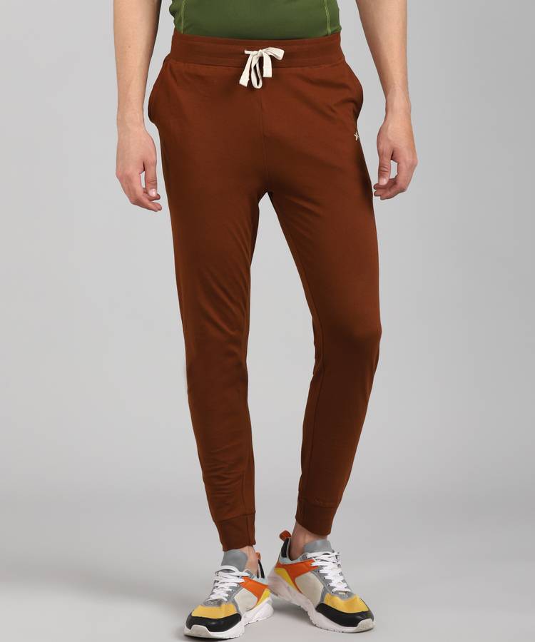 Solid Men Brown Track Pants