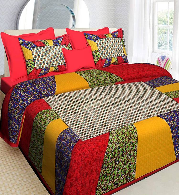 ambera 160 TC Cotton Double Printed Bedsheet