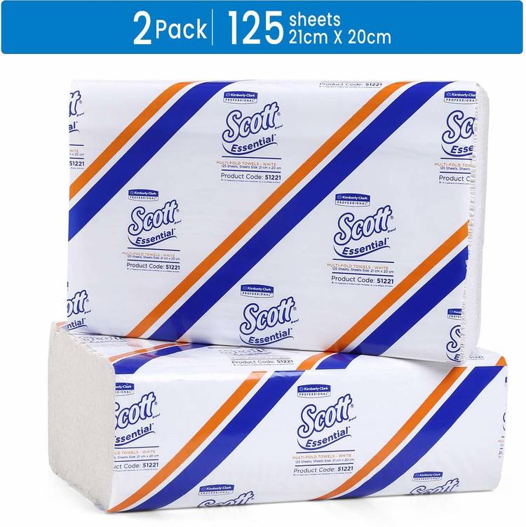 Kimberly Clark Multi Fold napkins Pack of 2 White Napkins