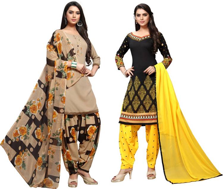 EthnicJunction Crepe Printed Salwar Suit Material