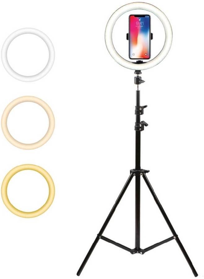 CASVO 26cm Ring Light LED Photo Studio Dimmable Camera Lamp for Video Youtube Makeup VK Selfie with 160cm Tripod Phone Holder Stand Tripod