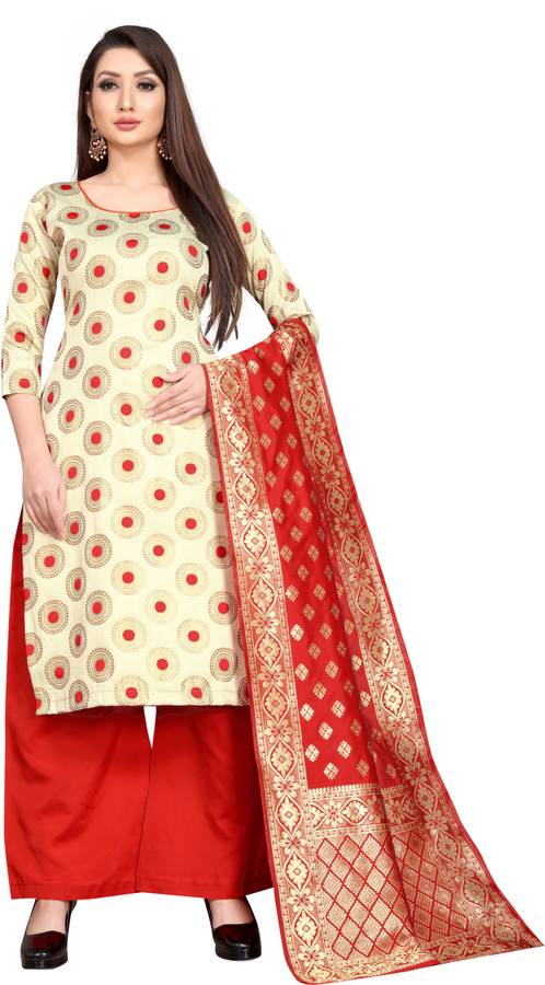 Brocade Self Design, Woven Kurta & Palazzo Material Price in India