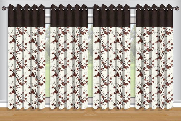 VeBNoR 153 cm (5 ft) Polyester Window Curtain (Pack Of 4)