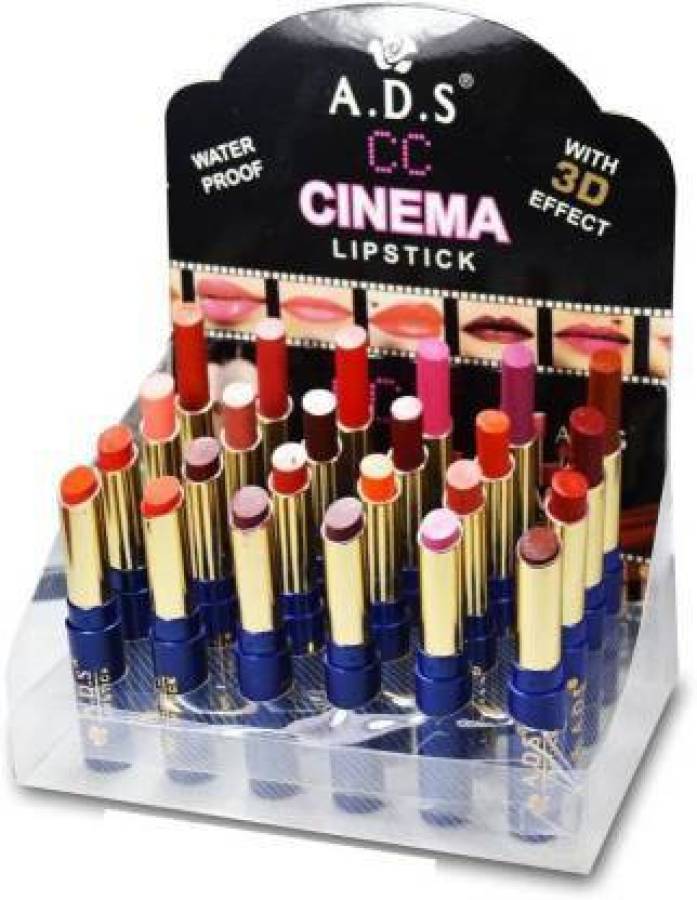 ads CC Cinema Lipstick 3D Effect Organic set of 24 (Multicolor, 3 g) Price in India