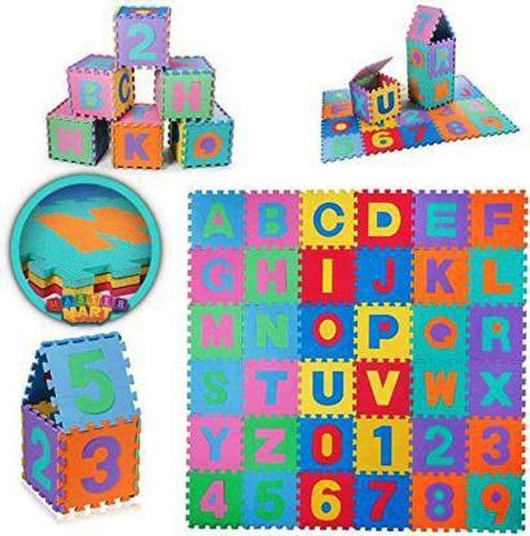 dreamswork 36 Pieces Alphabet & Number Floor Mats for Kids