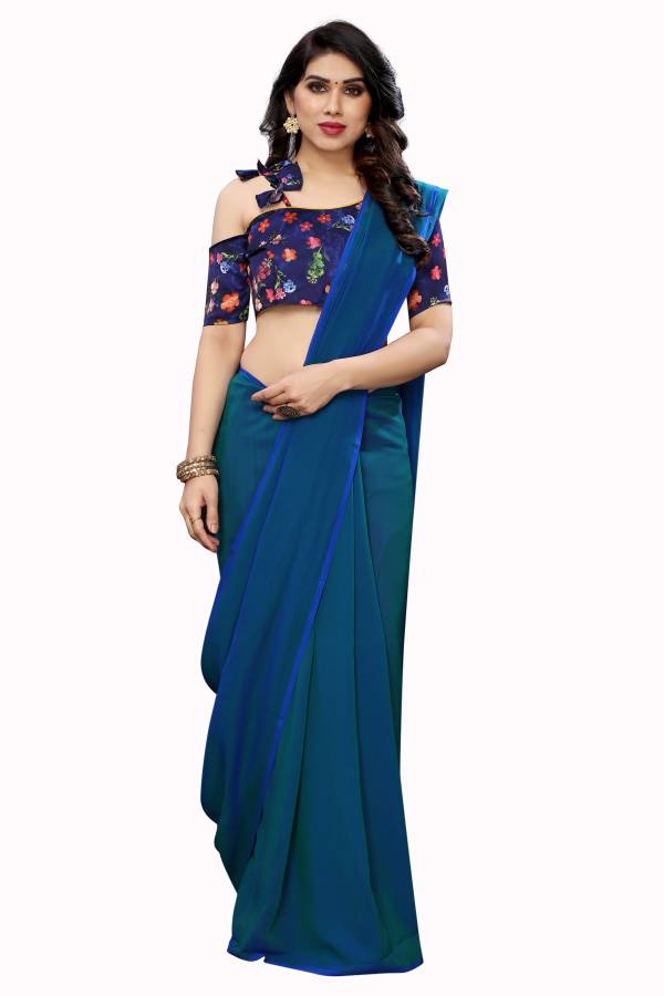 Plain Daily Wear Georgette Saree