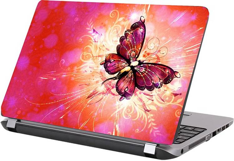 KALARKARI Laptop Skin butterflyskin Premium matte finish vinyl HD printed Easy to Install Laptop Skin/Sticker/Vinyl/Cover for all size laptops upto 15.5 inch vinyl Laptop Decal 15.6