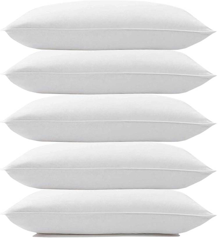 KALPANA INDUSTRIES white soft sleeping pillow Microfibre Solid Sleeping Pillow Pack of 5