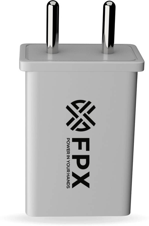 FPX Zoomcharge 2.4Amp Dual Port Wall Charger with Cable For USB Android (White) 2.4 A Multiport Mobile Charger with Detachable Cable