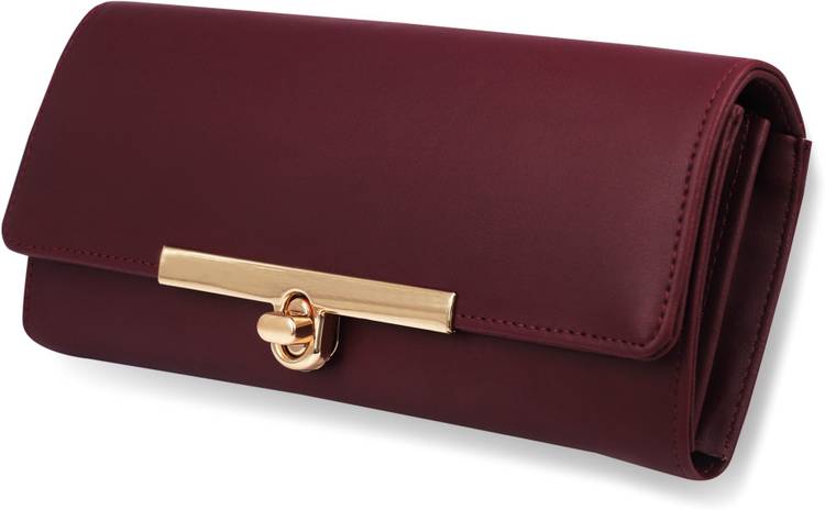 Party, Casual, Formal Maroon  Clutch  - Regular Size