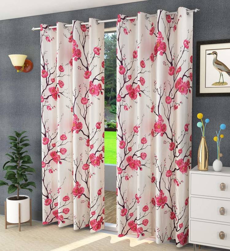 Shoolin Homes 213.36 cm (7 ft) Polyester Door Curtain (Pack Of 2)