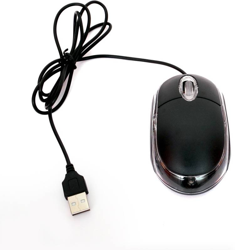 HS Wired Mouse, Silent Buttons, 1000 DPI Optical Ultra Slim Style Wired Mouse Ambidextrous PC/Mac/Laptop – Black Wired Optical Mouse