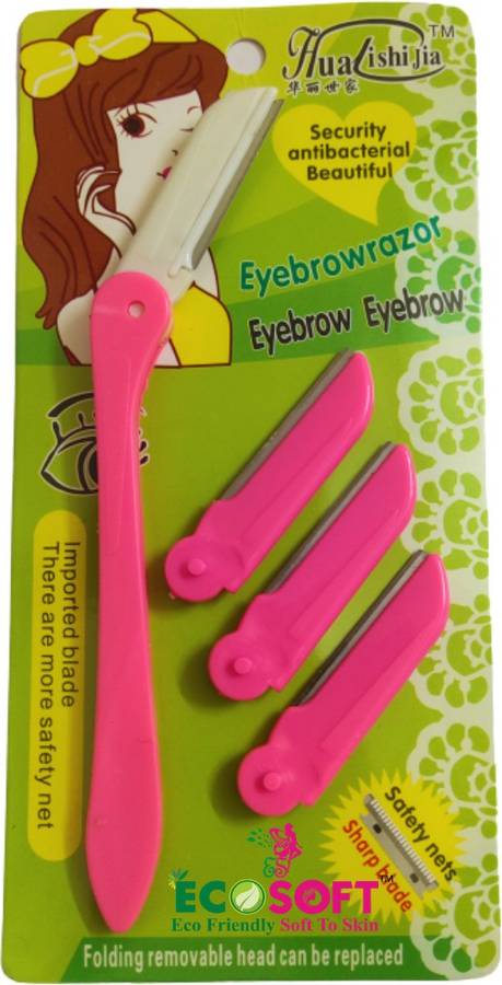 ECOSOFT AYURVEDA 4 Pcs /Anti- Bacterial--Pack Eyebrow Razor Portable folding Facial Hair Remover Eyebrow Trimmer Sharp Mini Makeup Knife Shaper Shaver For Women.100% brand new and high quality.