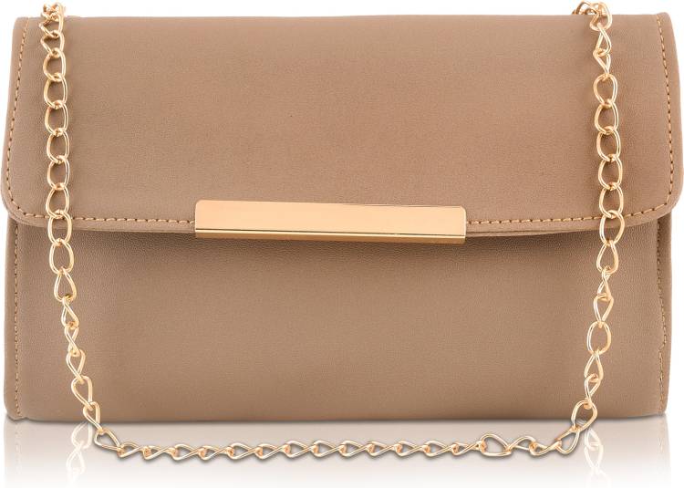 Casual Beige  Clutch  - Regular Size Price in India