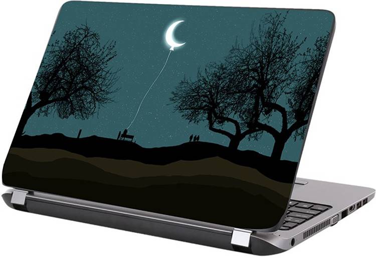 KALARKARI Laptop Skin Night moon Premium matte finish vinyl HD printed Easy to Install Laptop Skin/Sticker/Vinyl/Cover for all size laptops upto 15.5 inch vinyl Laptop Decal 15.6