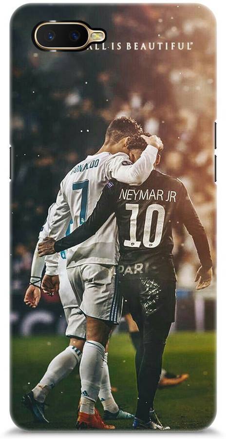 Roochyam Back Cover for OPPO K1 (Cristiano Ronaldo & Neymar)